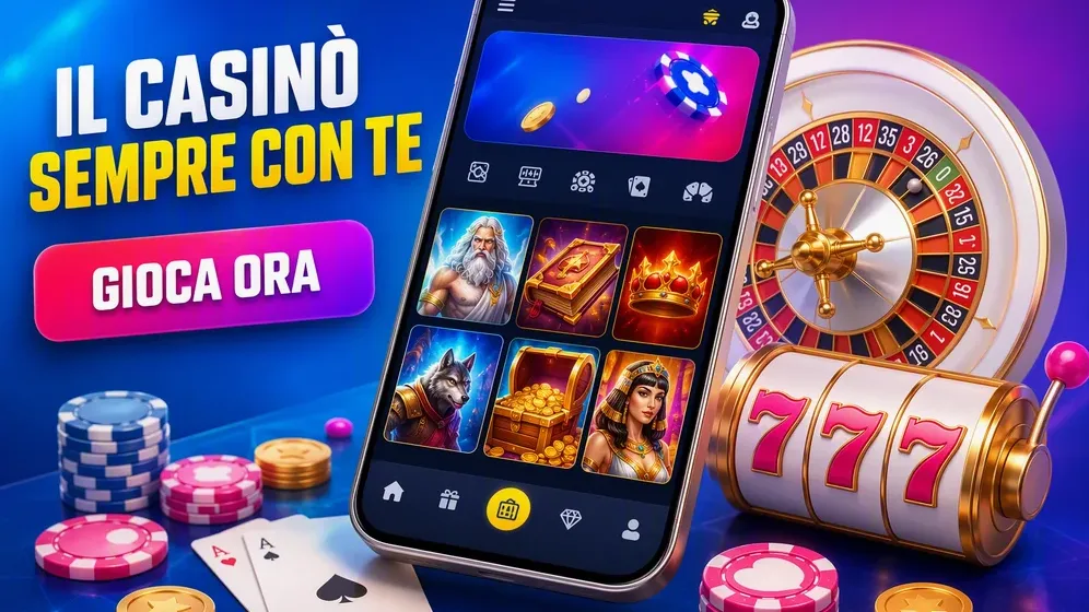 schermo smartphone con interfaccia casino aperta